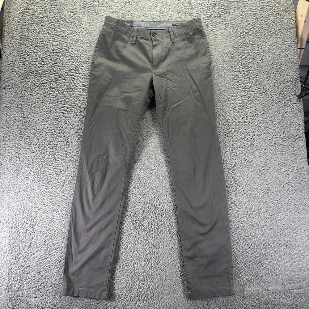 Wallin & Bros Pant Mens 32x34 Gray Cotton Chino Straight Business Preppy Stretch